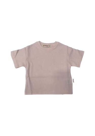 Tiffany T-shirt Basic Süprem Pudra-10731 Pudra