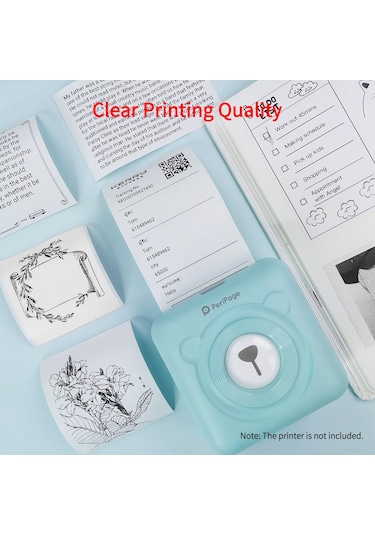 Tenfowee 5 Rulo 57x30mm Su Geçirmez Yapışkanlı Termal Yazıcı Kağıdı - Cep Yazıcılar İçin