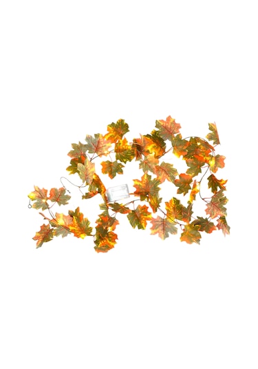 Suofeng Harvest Renkli Yapay Akçaağaç Yapraklı Işıklı Süs, 2m 10 Işık, 3xaa Pil Gerekiyor Pil Dahil Değil