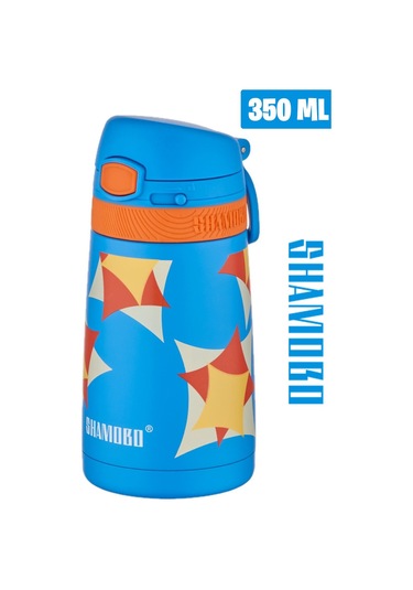 Shamobo Çocuk 350 Ml Pipetli Paslanmaz Çelik Termos Bpa İçermez 7 Renk Koyu Pembe