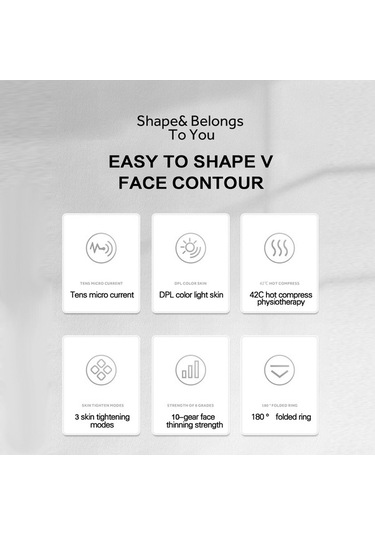 Artfulabode Yüz V-yüz Ve Terapi Sıkılaştırma Şekillendirici Mikroakım, Masaj Led Isıtmalı Geeroyoo Cihazı: Beyaz Pz Beyaz