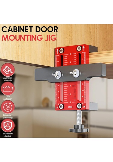 Wezone Alüminyum Kapı Montaj Konumlandırıcı - Dolap Ve Çekmecelik Kapılar İçin Hassas Ölçüm Ve Delme Aracı, 10-60 Mm Aralığı, Kırmızı