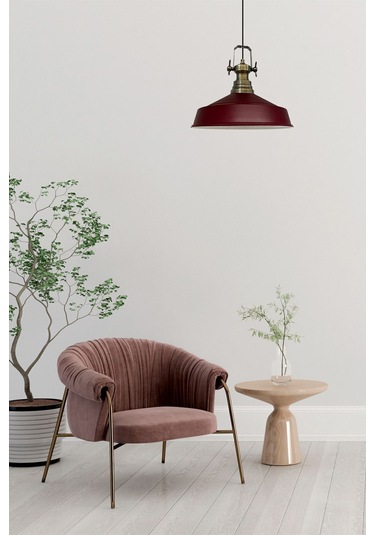 Asaletli Tekli Avize Yeni Eskitme Başlık Retro Sarkıt Lamba Restoran Salon Aydınlatma Bordo