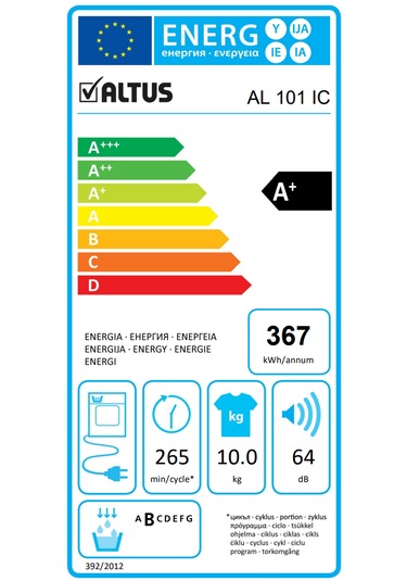 Altus AL 101 IC 10 KG Isı Pompalı Çamaşır Kurutma Makinesi Beyaz
