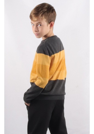 Özel Koleksiyon Renk Bloklu Çocuk Triko Kazak C21-5192 001