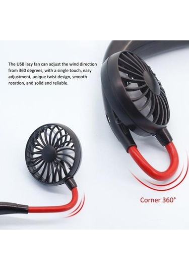 Soulader Taşınabilir Şarj Edilebilir Boyun Kliması, 180 Derece Ayarlanabilir Hava Soğutucu, Mini Kişisel Fan, Spor Ve Seyahat İçin Hafif Boyun Bantlı Fan