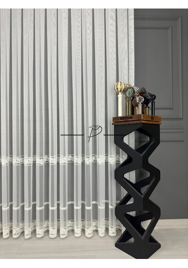 Tül Perde Etek 3 Hiza Hürrem Desen Etek İşleme Ekru