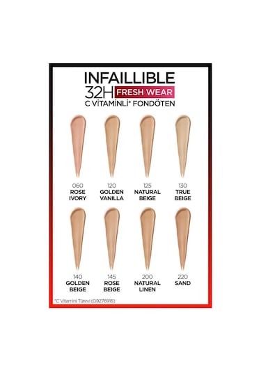 L'Oreal Paris Infaillible 24H Fondöten No:120 Vanilla