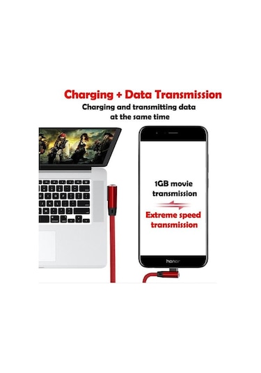 Siyah 90 Derece Sağ Açı Tip C Usb Kablosu Mikro Usb Veri Hızlı Şarj Kablosu İos Uyumlu Samsung Xiaomi Huawei İçin 1.5m Micro Usb