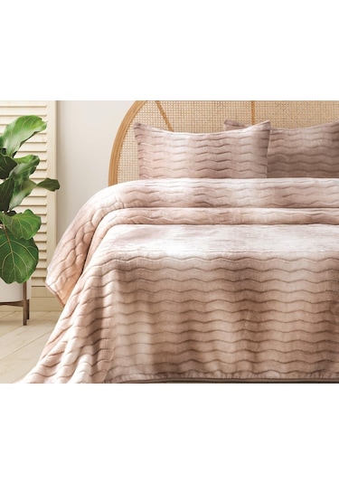 Merinos Dream Home 3 Parça Battaniye Seti Bej Bej