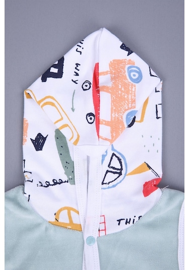 Babyhola Kız Erkek Bebek Kapüşonlu Kadife Cepli Yelek 3297 001