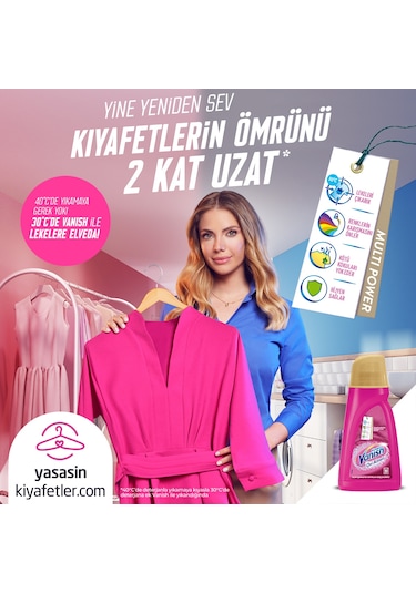 Vanish Kosla Oxi Action Gold Pembe Renkliler için Sıvı Leke Çıkarıcı & Deterjan Güçlendirici 2 L