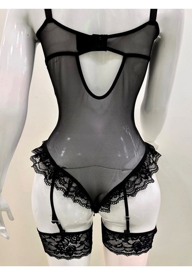 Afrodit Siyah Sexy Jartiyer Takım -1050 Siyah