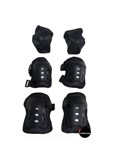 Işıklı Çocuk Pateni Silikon Ayarlanabilir Teker Metal Gövde Numaralı Ve Koruma Seti Siyah