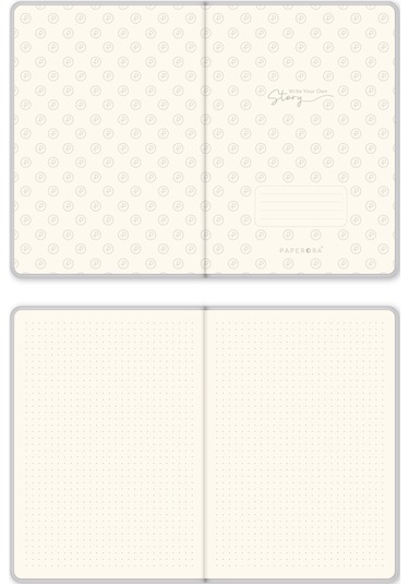 A5 Bullet Journal Noktalı Defter 140 Gr. 80 Yaprak Silver Glow Metalik