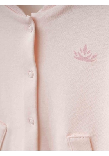 Kız Bebek Pamuklu Organik Bomber Ceket-16176 Çok Renkli