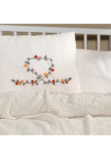 Kanz Bebek Waffle Müslin Nakışlı Pike Knz-021 Little Heart Little Heart