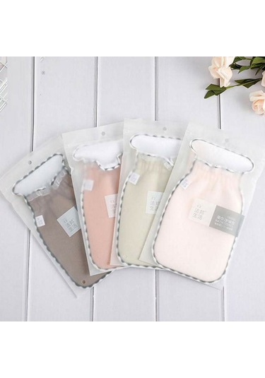 Xiyyadms Pembe Eldiven Tipi Banyo Eldiveni, Bitki Lifli İki Yönlü, Kalın, Geri Temizleme, Esnek Açık, 22.5x14 Cm Pembe