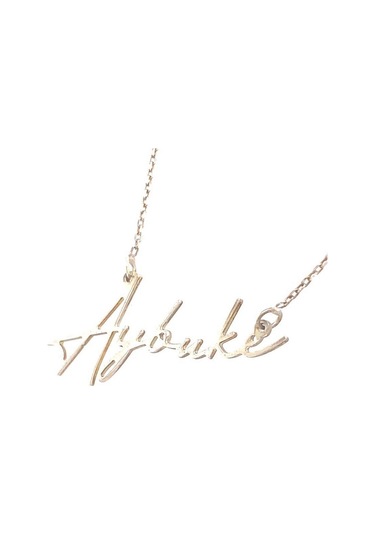 Zümrüt Sarraf 14 Ayar Beyaz Altın Isimli Bayan Kolye Kişiye Özel