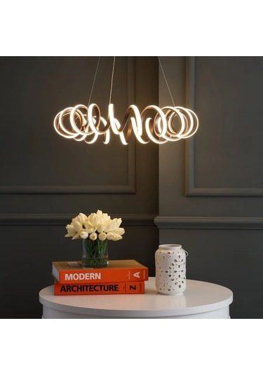 Marmaris / 3 Renkli / Sarkıt Avize / Klasik / 60 Cm / Antrasit Ka Antrasit