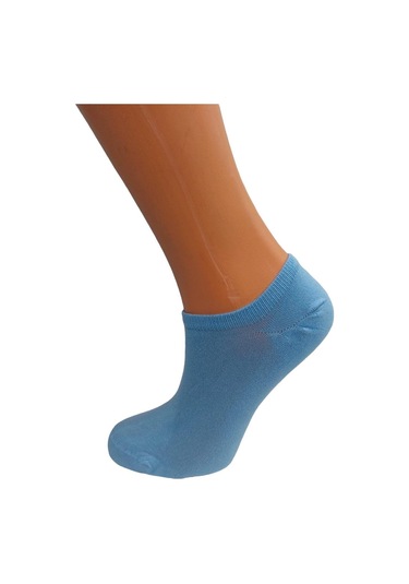 3'lü Kaliteli Modal Patik Kadın Çorap-mavi Mavi