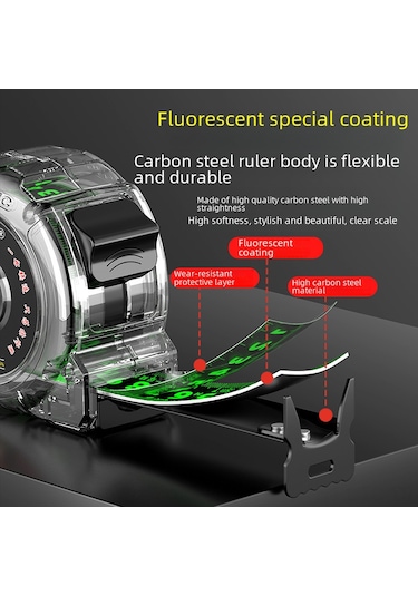 Skycity 7.5m Kaliteli Seramik Bant Ölçücü, Çift Taraflı Ölçekli, Otomatik Kilitleme, Ev Ve Profesyonel Kullanım, Dayanıklı Ve Sert Malzeme Diğer
