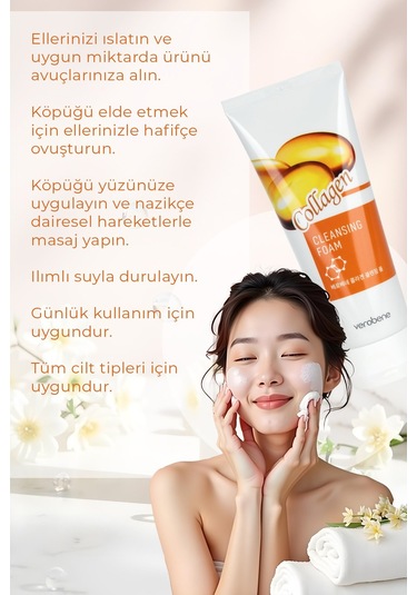 Verobene Cleansing Foam Collagen Yüz Temizleme Jeli Kore 150 ML