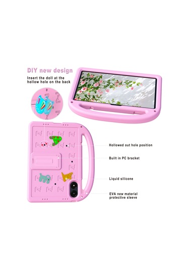 Xiaomi Poco Pad/redmi Pad Pro Kickstand Eva + Pc Kılıfı Omuz Askılı Tablet Kılıfı - Pembe Tablet Kılıfı