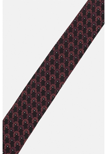 Süvari Bordo Baskılı Kravat Bordo