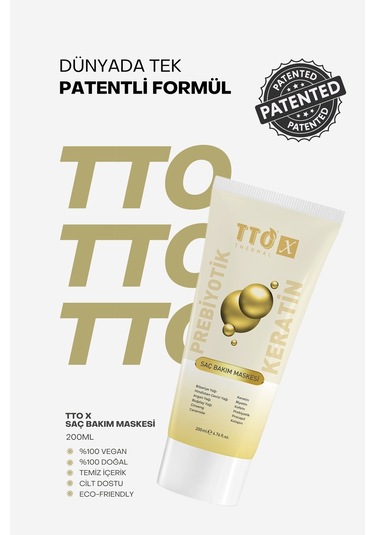 Tto X Prebiyotik Saç Bakım Maskesi Biberiye Yağı Keratin Argan Yağı Biyotin