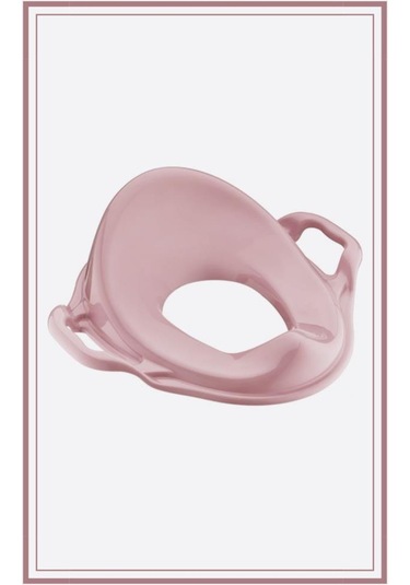 Flosoft Kulplu Klozet Kapağı Adaptörü, Çocuk Tuvalet Eğitimi Alıştırma Oturağı Pembe