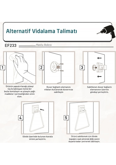 Teknotel Easyfıx Yapıskanlı Üçgen Havluluk Krom Ef233 Krom
