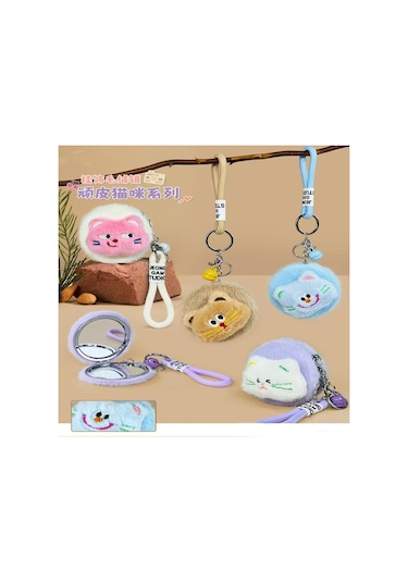 Sevimli Peluş Cep Aynası Renksiz