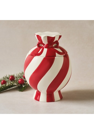 Karaca New Year Yılbaşı Candy Twist Saklama Kabı 540 Ml Kırmızı