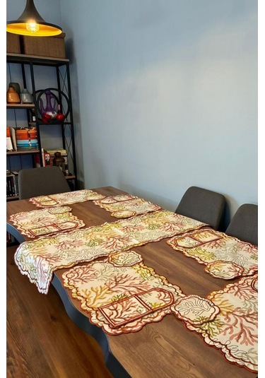 Dalım Keten Amerikan Servis Takımı 19 Parça Kırmızı Kırmızı