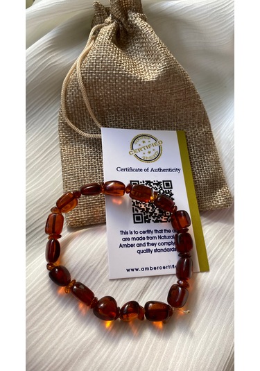 Sertifikalı Damla Kehribar Yetişkin Bileklik Çok Renkli