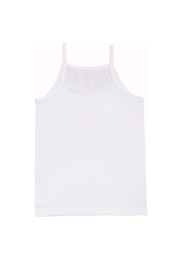 6lı Kız Çocuk İp Askılı Papatya Yaka Atlet Pamuklu Fanila