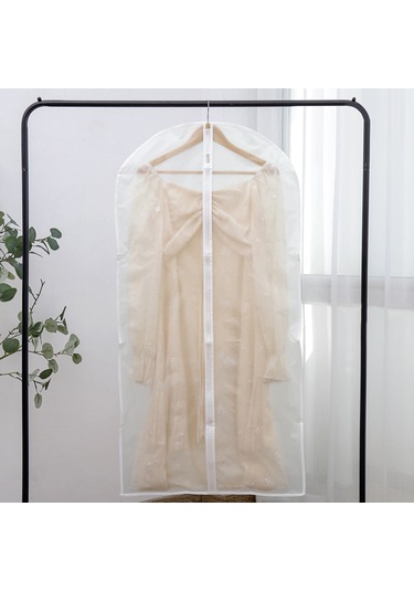 Reedark 6 Adet Su Geçirmez Şeffaf Elbise Koruma Kılıfı - Tam Fermuarlı Gardırop Saklama Çantası Beyaz