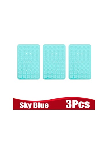 Goldenqian Çift Taraflı Silikon Vantuz Cep Telefonu Fikstürü İçin Vantuz Yapışkanlı Silikon Kauçuk Enayi Ped Sabit Ped Sky Blue-3pc Sky Blue-3pc