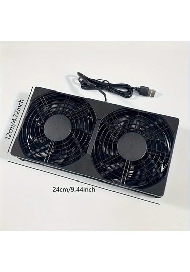 Xuweiwei Siyah Çift Usb Fan Routers Soğutucu Tabanı Sessiz Hızlı Soğutma Set Top Kutular Ağ Anahtarları Uyumlu Plastik Usb Güçlü 36v