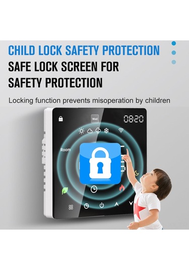 Kangvka Akıllı Programlanabilir Dokunmatik Termostat - Çocuk Kilidi Ve Wifi Kontrol Özellikli K6 Serisi