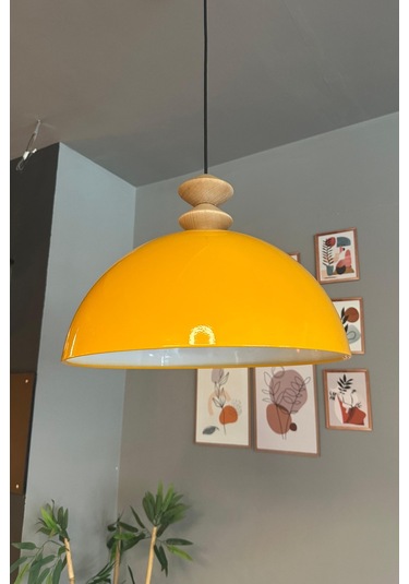 Linate Sarı Q Kafa Başlık Avize Tekli Sarkıt Salon Kuaför Dekoratif Aydınlatma SARI