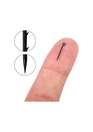 Konesam Yüksek Karbon Çelikten Yapılmış 12mm Tırtıklı Balık İğnesi Seti, Yem Tutma Kolay, 20 Adet, Sahte Yem İçin Uygun