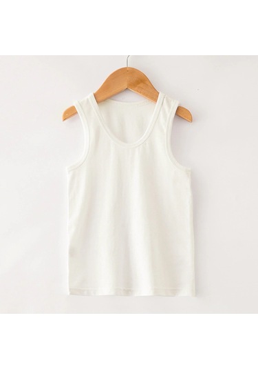 Erkek Çocuk Beyaz Kalın Askılı Süprem Atlet % 100 Pamuklu Atlet 3'lü Paket 300-500-3b Beyaz