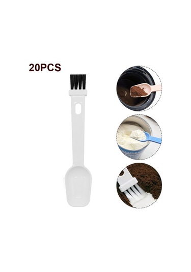 Ölçekli 20 Adet Kahve Çekirdeği Değirmeni Temizleme Fırçası Beyaz Siyah Hair