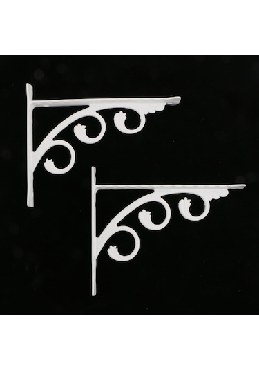 Suntek 2 Adet L Şeklinde Duvara Monte Raf Aparatı Metal 15x20cm Beyaz