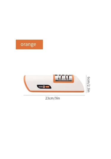 Chuangyinshop Turuncu 3 Hızlı Elektrikli Bıçak Bileme Makinesi Pilli Çelik Seramik