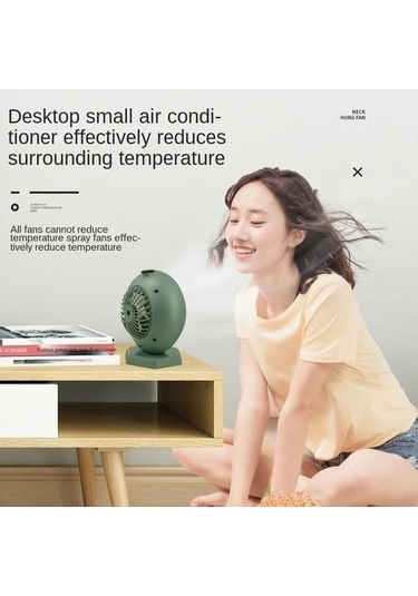 Usb Taşınabilir Uzaktan Kumanda Klima, Mini Masaüstü Soğutma Fanı Sprey Nemlendirme Soğutma Küçük Klima Hayranları Yh00e4 Yeşil
