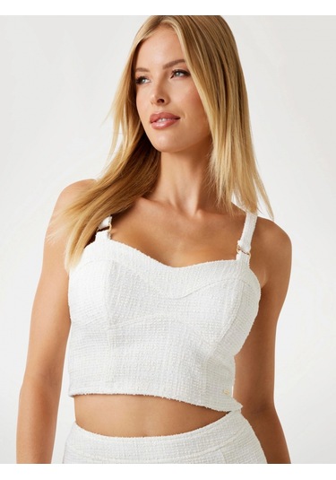 Guess Tamara Kadın Beyaz Top W5yp07kcxo2-f0fd Beyaz