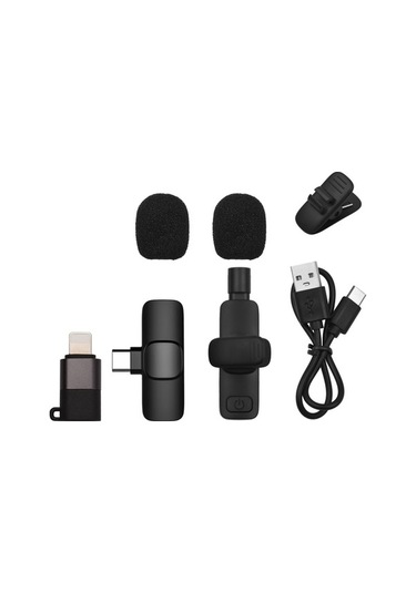 Ebitda Kablosuz Mini Klips Mikrofon - 20m Menzilli, 2.4g Bağlantılı, Canlı Yayın İçin